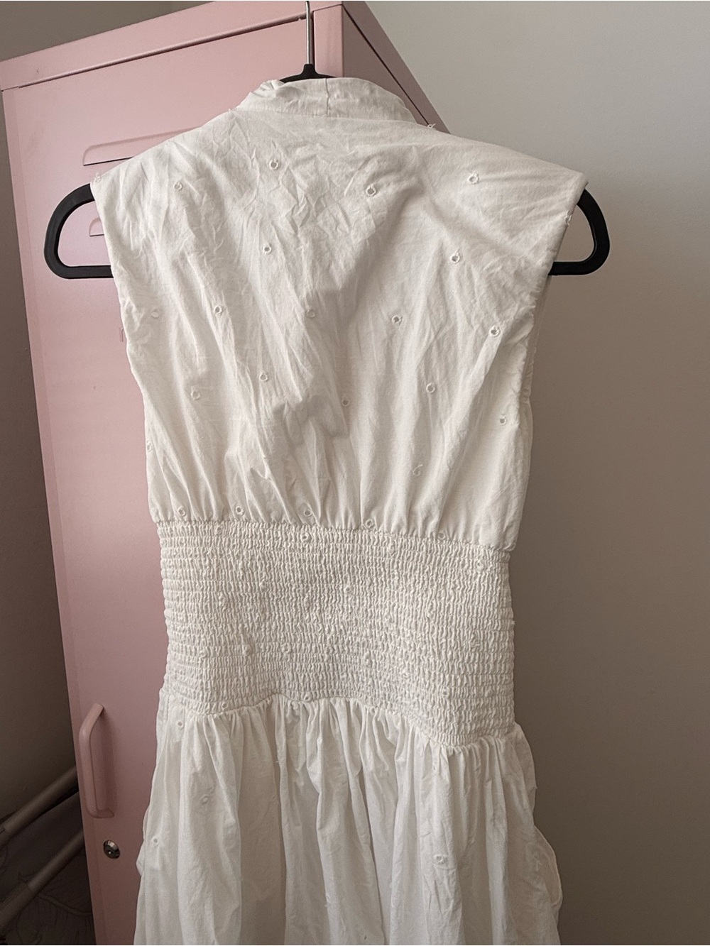 Anthropologie Tommie White Eyelet Zip-Front Midi Dress - Picture 4 of 6
